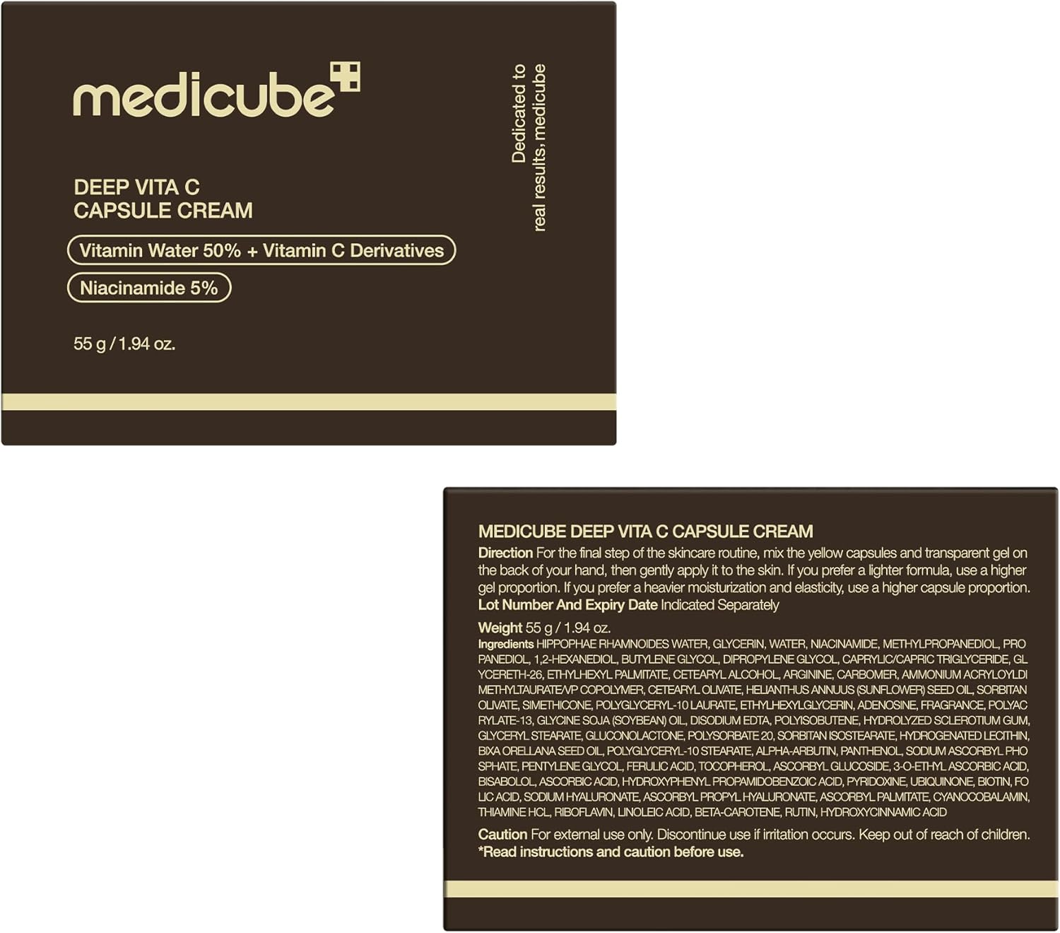 medicube Golden Capsule Vitamin C Face Moisturiser - Anti Wrinkle Hydrating Gel Cream Korean Skin Care 55ml