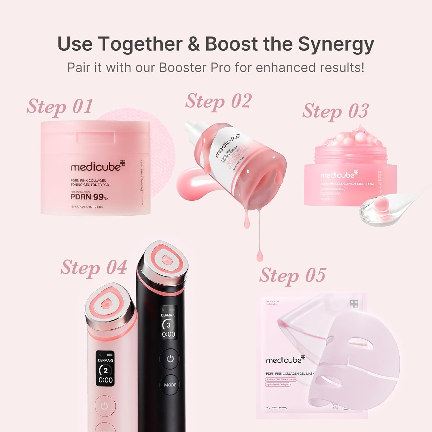 medicube Salmon DNA PDRN Pink Peptide Serum 30ml Glow Niacinamide Hydrating Firming Korean Skincare