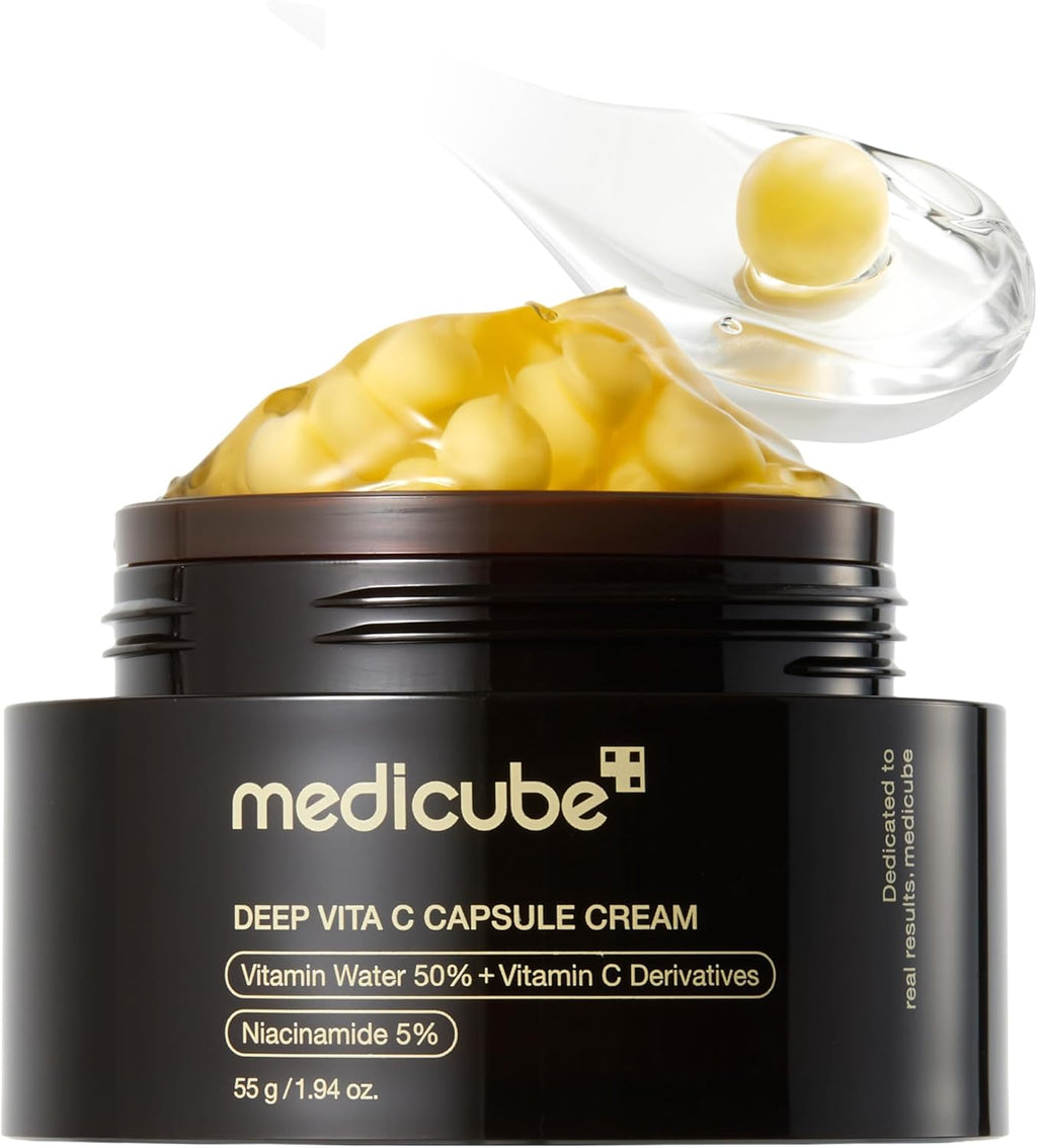medicube Golden Capsule Vitamin C Face Moisturiser - Anti Wrinkle Hydrating Gel Cream Korean Skin Care 55ml